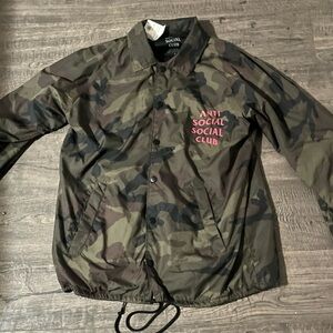 Anti social social club pink camo wind breaker